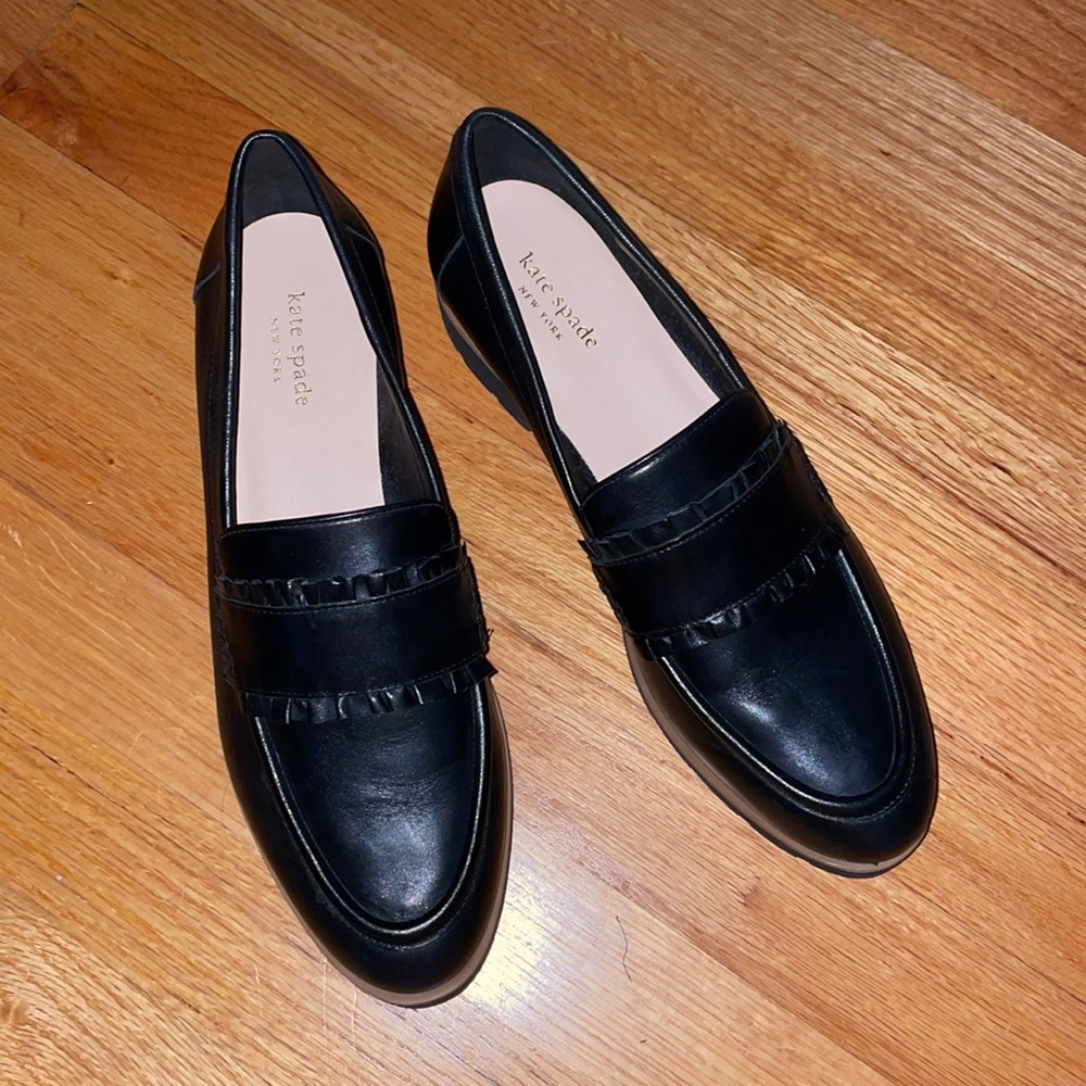 Kate Spade black leather loafers size 10M